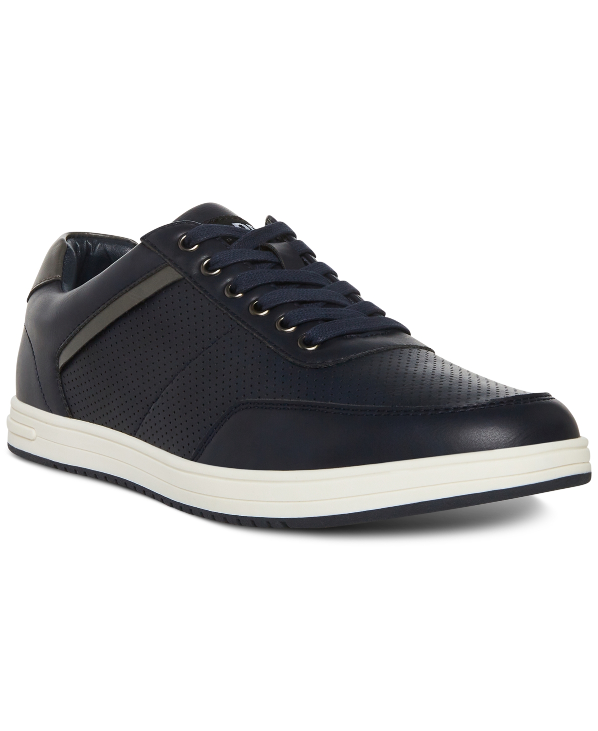 Madden Men Men's M-bassil Perforated Faux-leather Sneakers In Navy