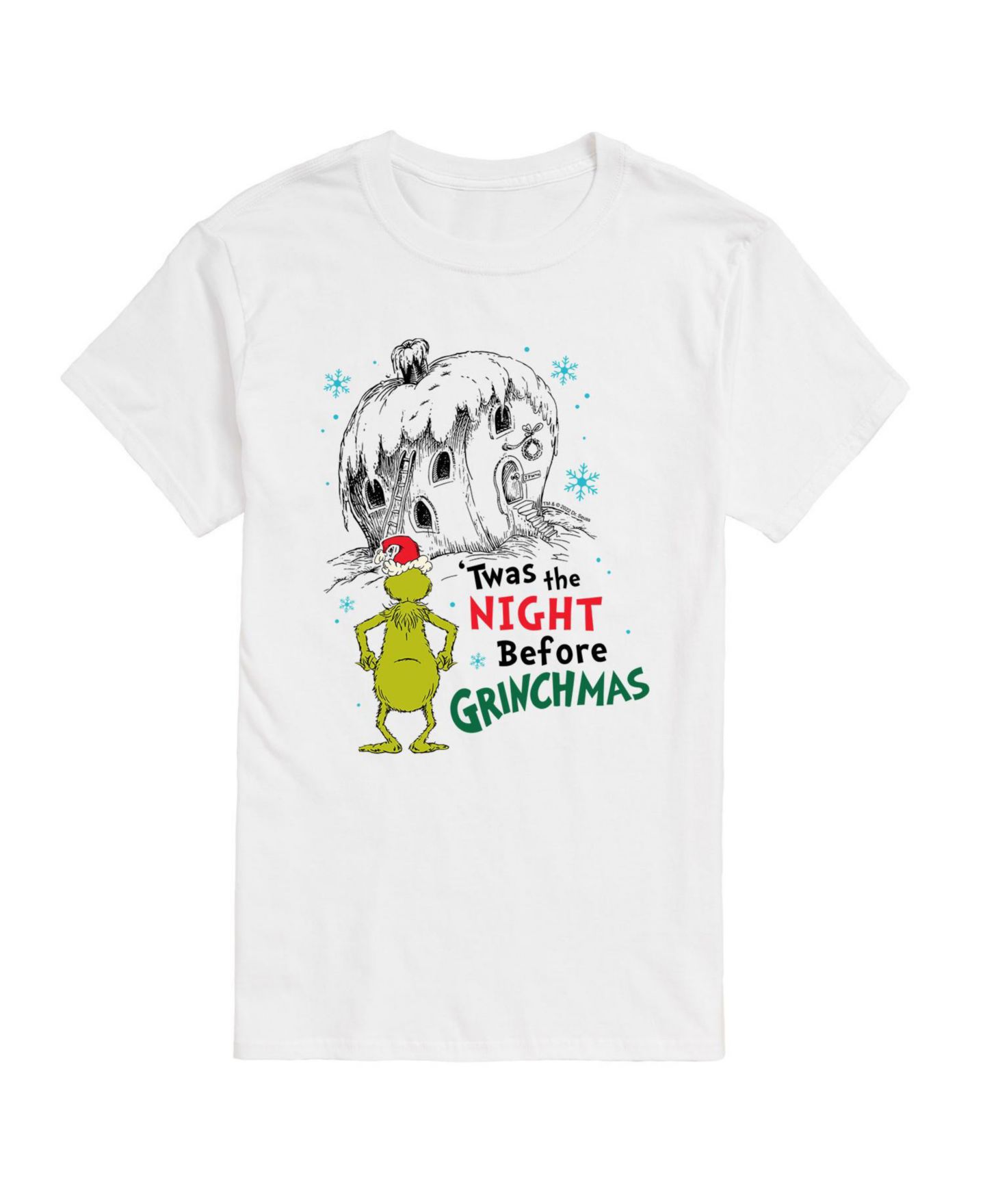 Мужская футболка AIRWAVES Dr. Seuss The Grinch Night Before Grinchmas Graphic, цвет: Белый — фото 1
