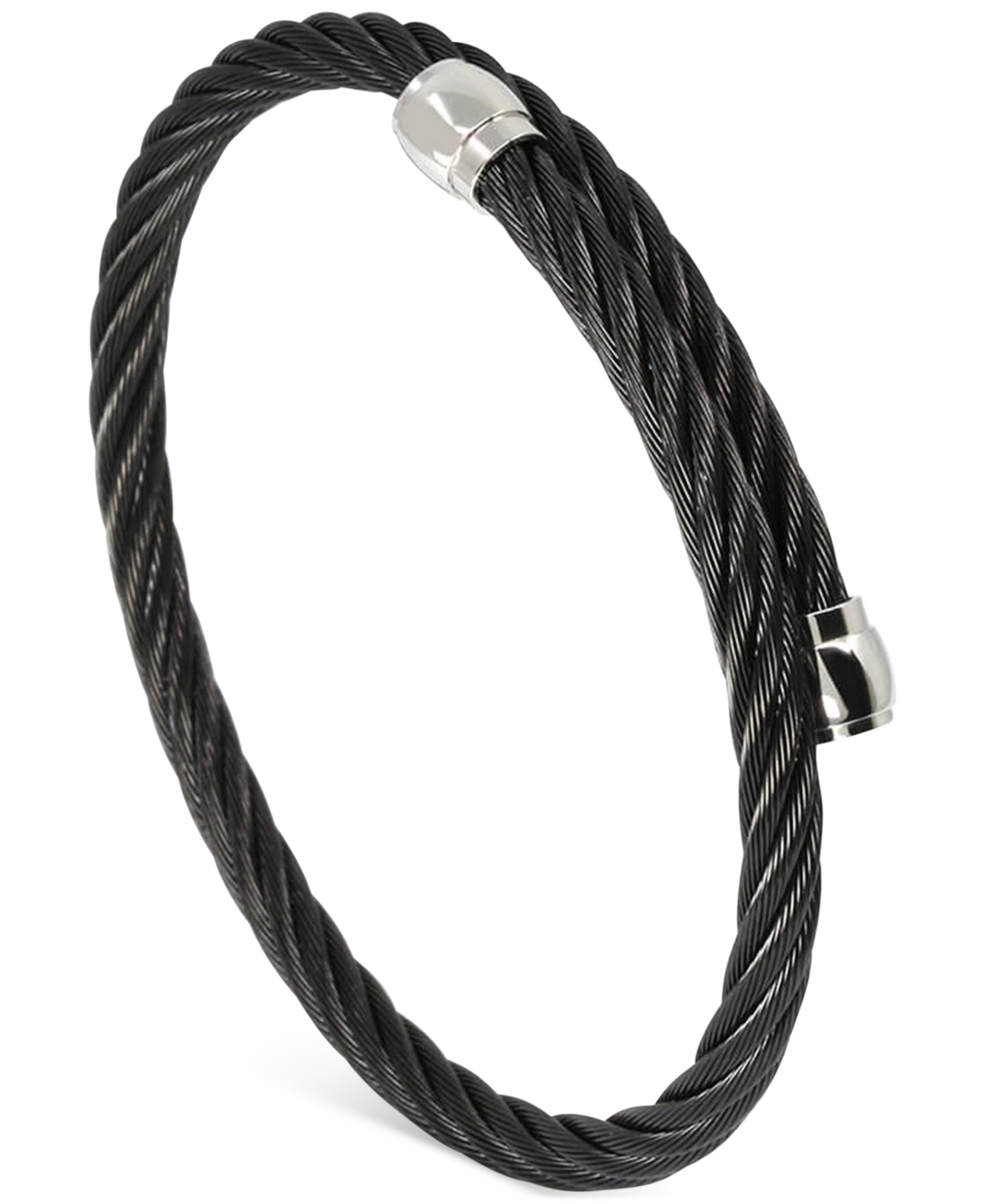 Charriol Cable Bypass Bracelet In Stainless Steel & Black Pvd Stainless Steel
