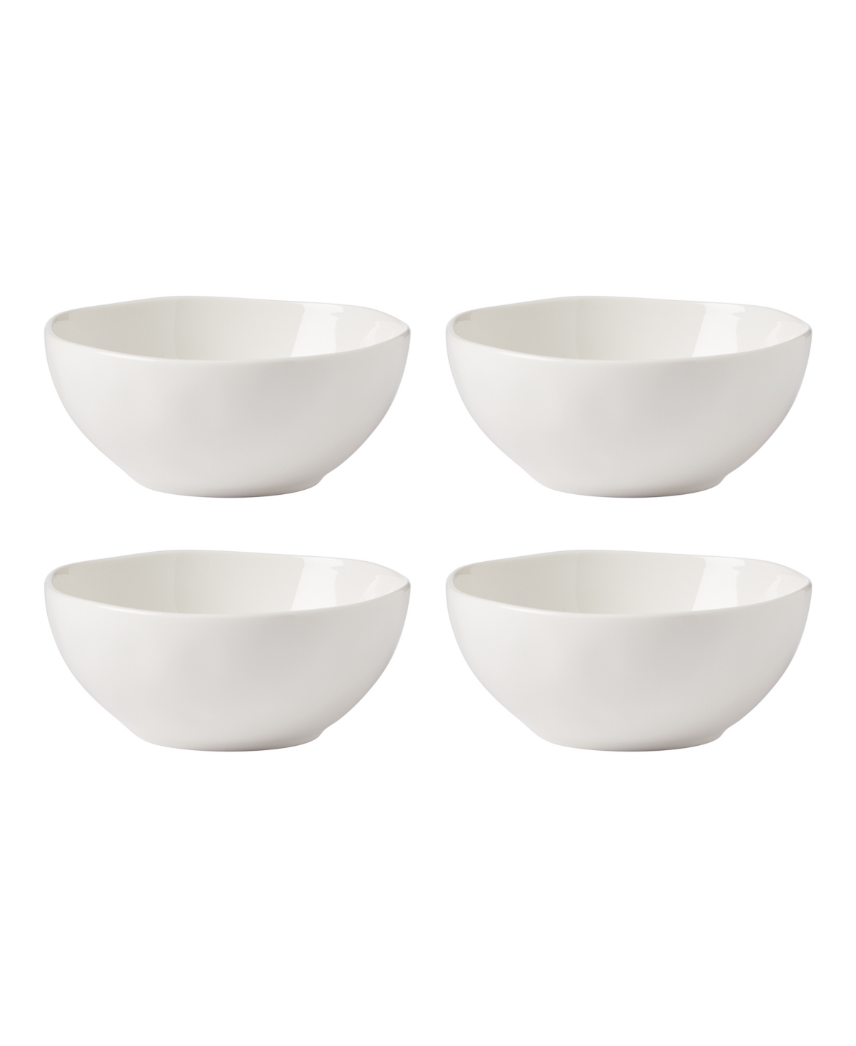 Lenox Bay Solid Colors 4 Piece All-purpose Bowl Set, Service For 4 In White