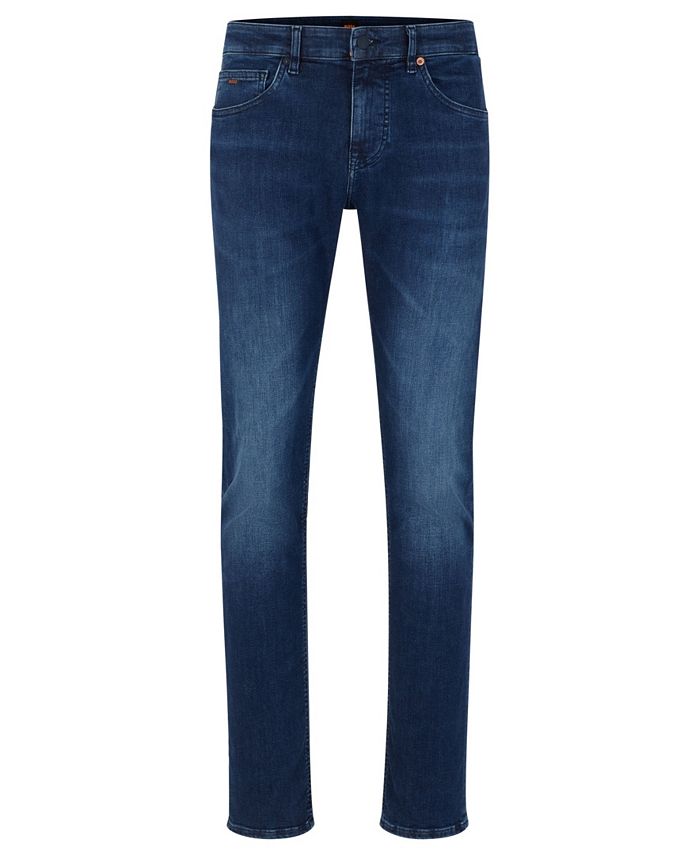 Hugo Boss Men's Dark-Blue Supreme-Movement Denim Slim-Fit Jeans - Macy's