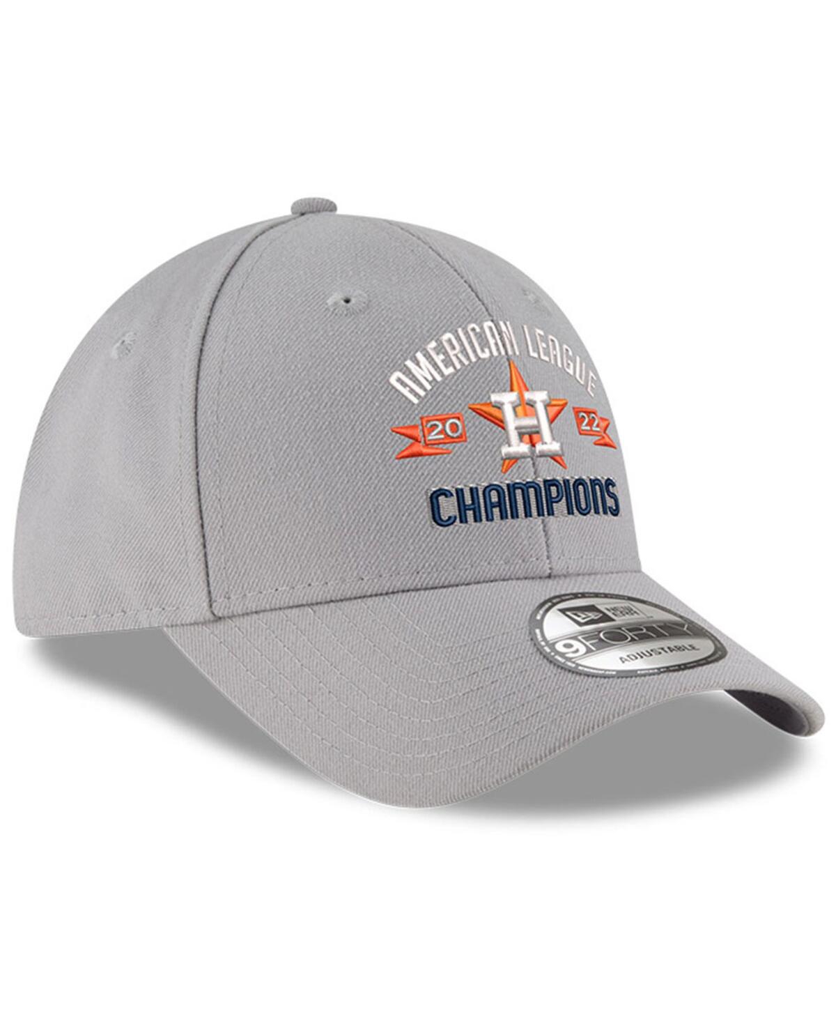 Shop New Era Men's  Gray Houston Astros 2022 American League Champions 9forty Adjustable Hat