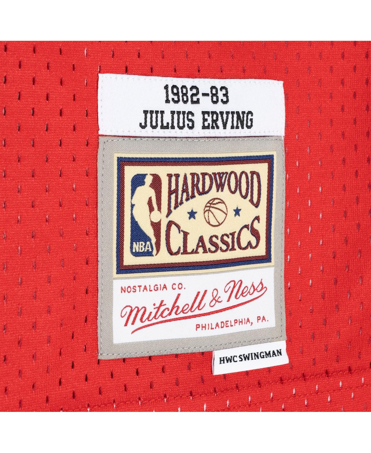 Men's Mitchell & Ness Julius Erving Red Philadelphia 76ers Hardwood Classics 1982-83 Split Swingman Jersey - Red