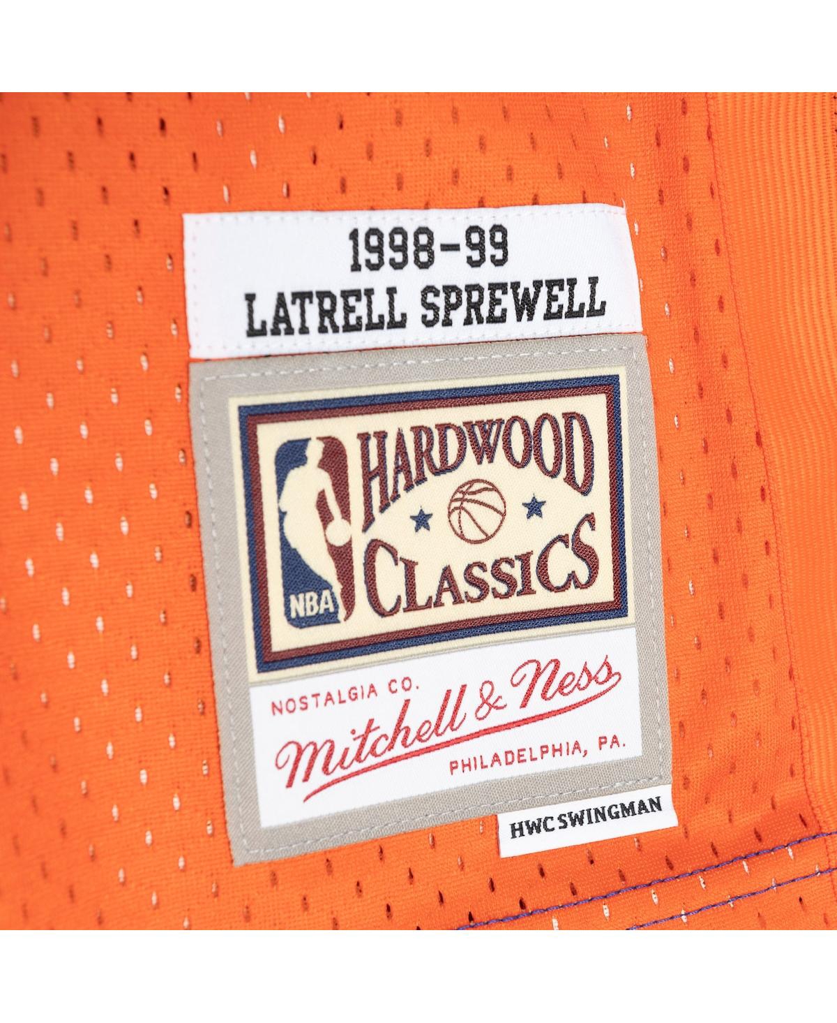 Men's Mitchell & Ness Latrell Sprewell Orange New York Knicks Hardwood Classics 1998-99 Split Swingman Jersey - Orange