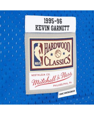 Men's Kevin Garnett Black, Blue Minnesota Timberwolves Hardwood Classics 1995-96 Split Swingman Jersey