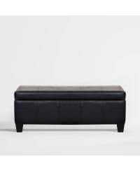 42" Storage Ottoman Faux Leather Bench for Living Room Bedroom