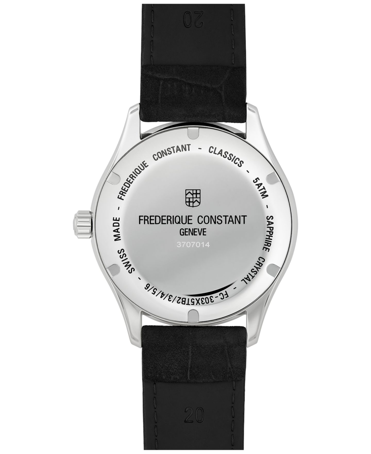 Мужские часы Frederique Constant Swiss Automatic Classic Index Black Leather Strap Watch 40mm — фото 3