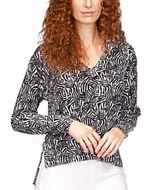 Women's Zebra Drop-Hem Sweater
