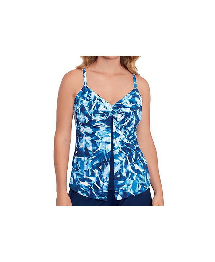 Swim Solutions Women's Knotted Flyaway Tankini, Created For Macy's & Reviews Swimsuits & Cover