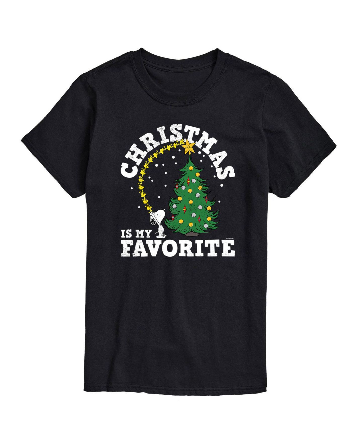 Мужская футболка AIRWAVES Peanuts Christmas is My Favorite Short Sleeve, цвет: Чёрный — фото 1