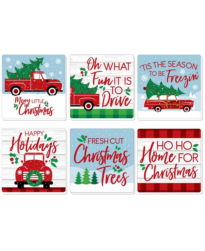 Big Dot of Happiness Merry Little Christmas Tree Funny Truck Party