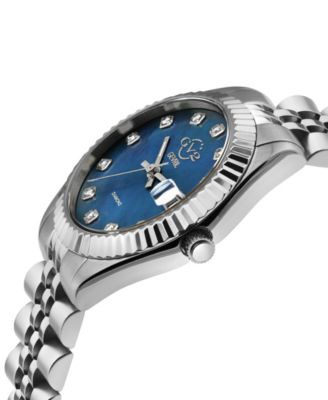 Women's Naples Swiss Quartz Diamond Silver-Tone Stainless Steel Bracelet Watch 34mm
