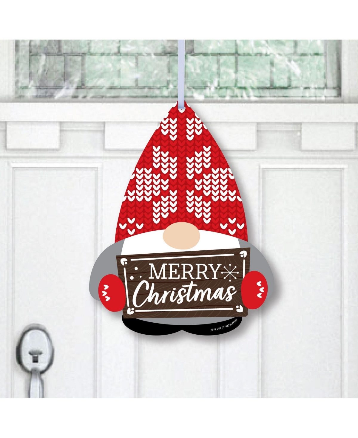 Christmas Gnomes - Hanging Porch Holiday Outdoor Front Door Decor - 1 Pc Sign