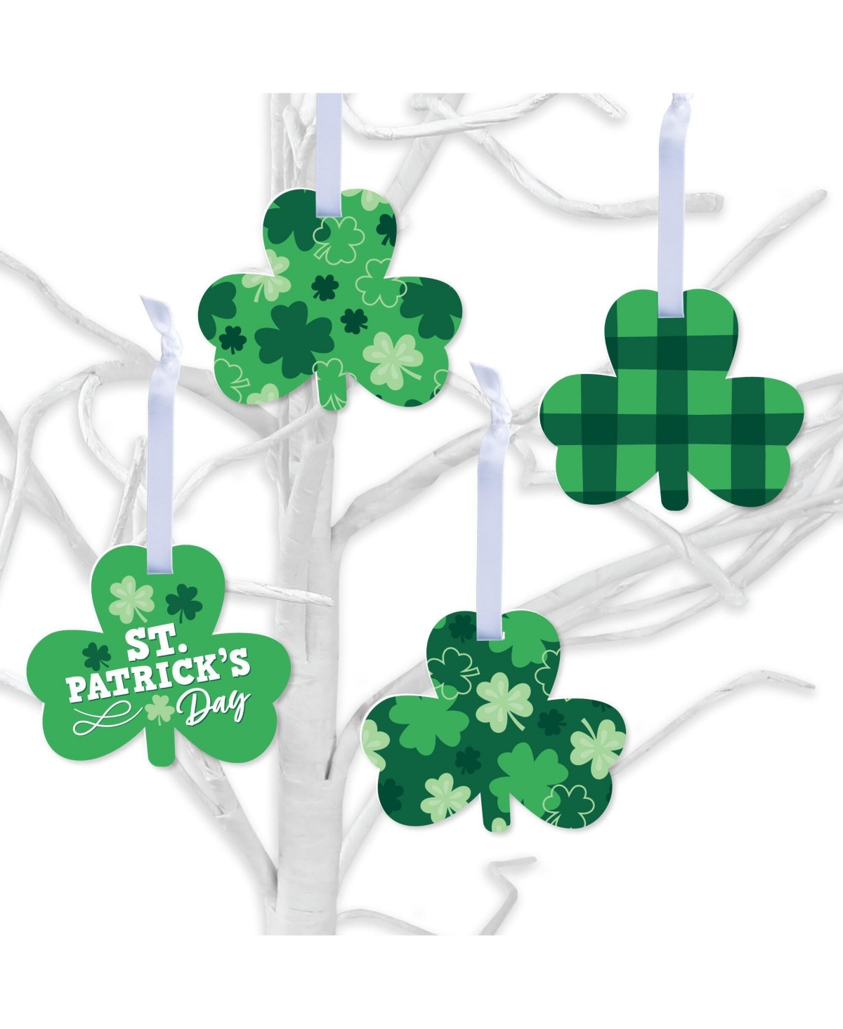 Shamrock St. Patricks Day Saint Pattys Day Decor Tree Ornaments 12 ct