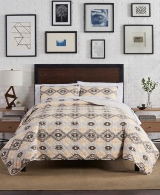 Lucky Brand Nevada Tribal 3 Piece Quilt Set Collection Bedding In Neutral Diamond