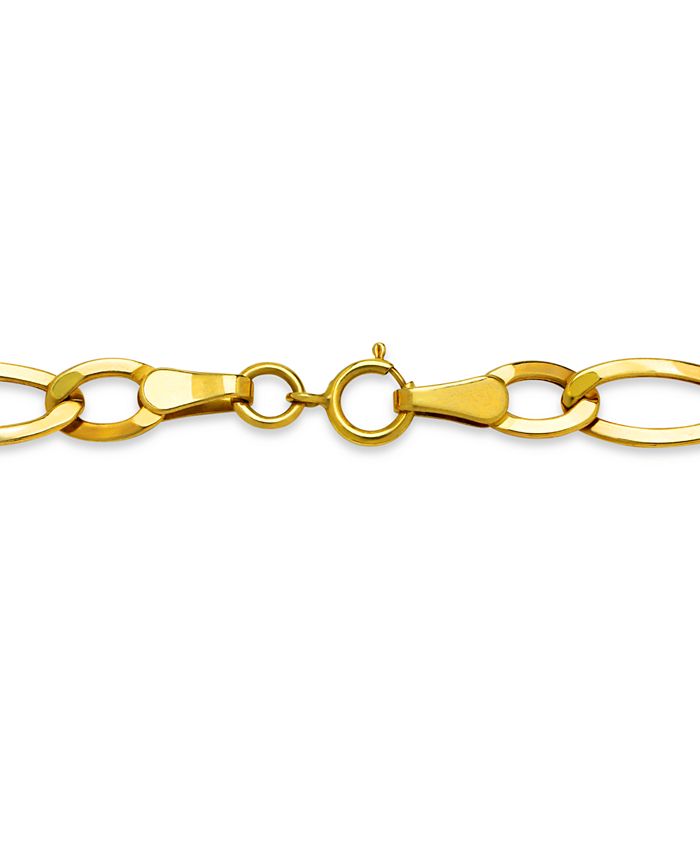 Macy's Figaro Polished Link Chain Bracelet in 10k Gold Macy's