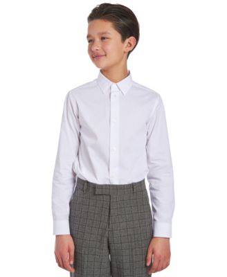 Big Boys Slim Fit Solid Stretch Poplin Shirt 