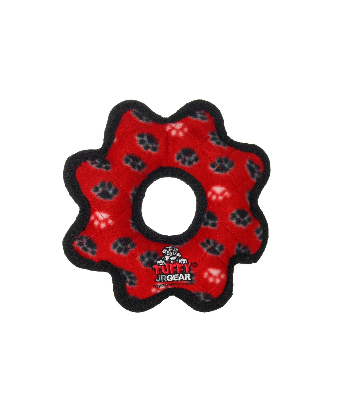 Jr Gear Ring Red Paw, Dog Toy - Red