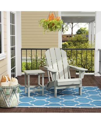 2-Piece Set Outdoor Folding Adirondack Chairs with Side Table