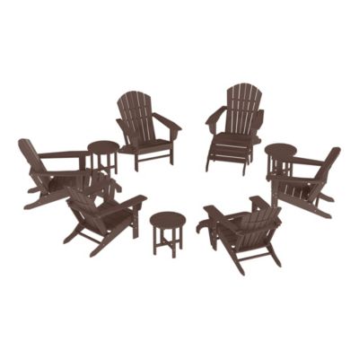 12 Piece Set Outdoor Adirondack Chair With Ottoman Side Table