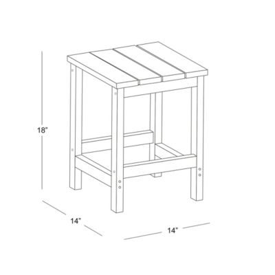 All-Weather Outdoor Patio Poly Adirondack Side Table