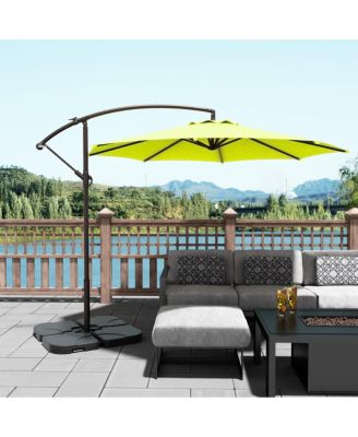 10 ft Outdoor Patio Cantilever Umbrella with Weight Base