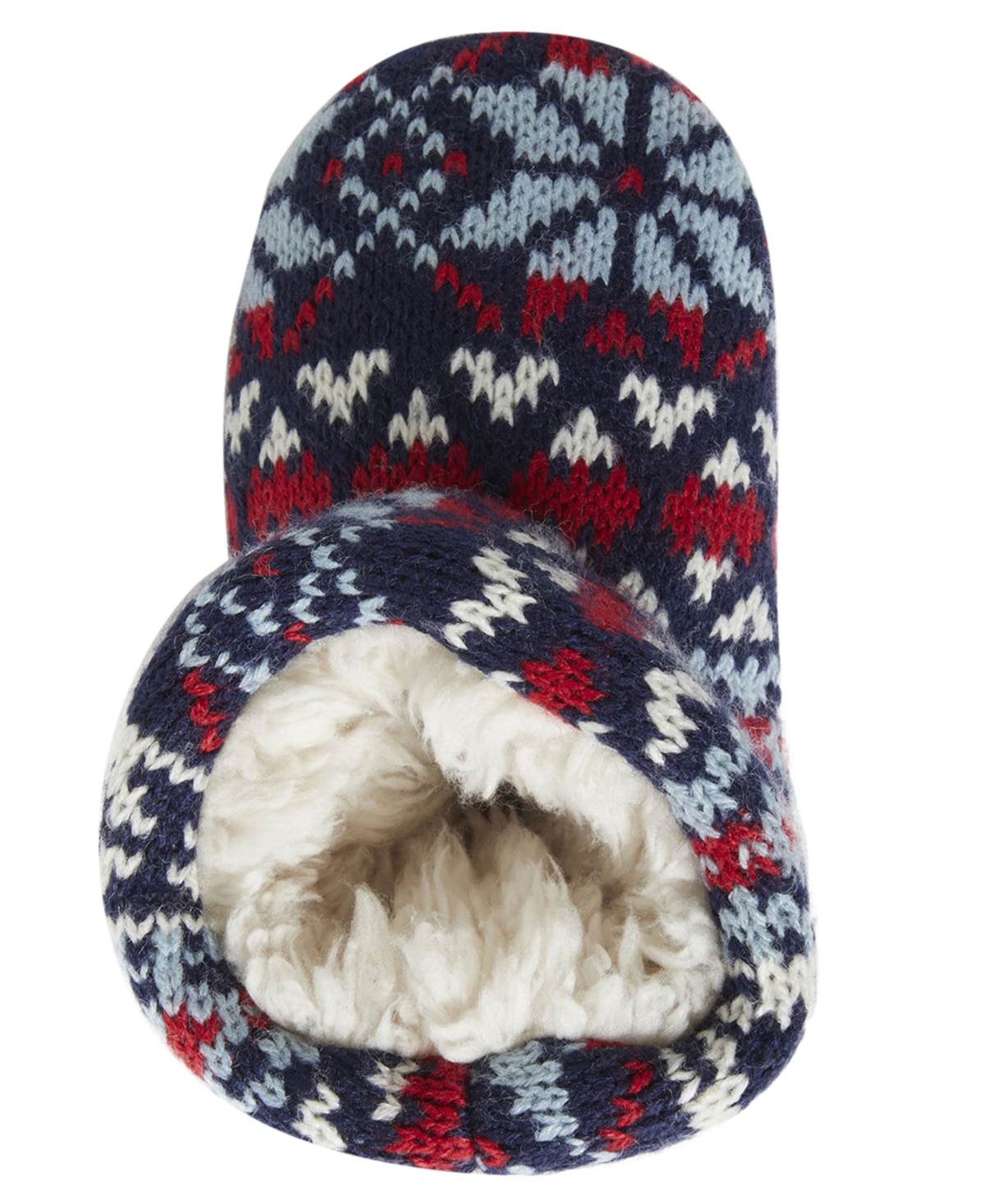 Dearfoams Kid's Fairisle Baby Bear Warm Up Bootie - Blue