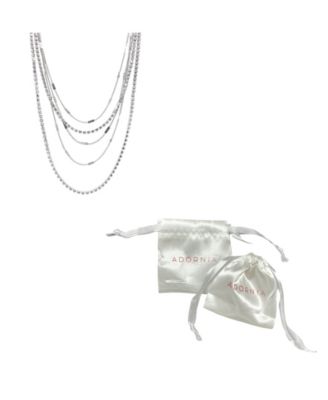  Silver-Tone Plated Layered Necklace Set