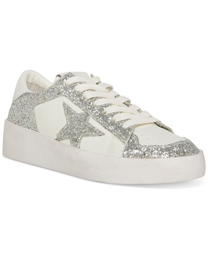 simbólico lote nivel Steve Madden Women's Perona Distressed Lace-Up Star Sneakers - Macy's