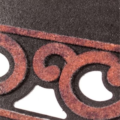 Bronze Verigated Scroll Sassafras Floor Mat Indoor Outdoor Rubber Tray 18"x30" Fits Sassafras Inserts 10"x22" Black