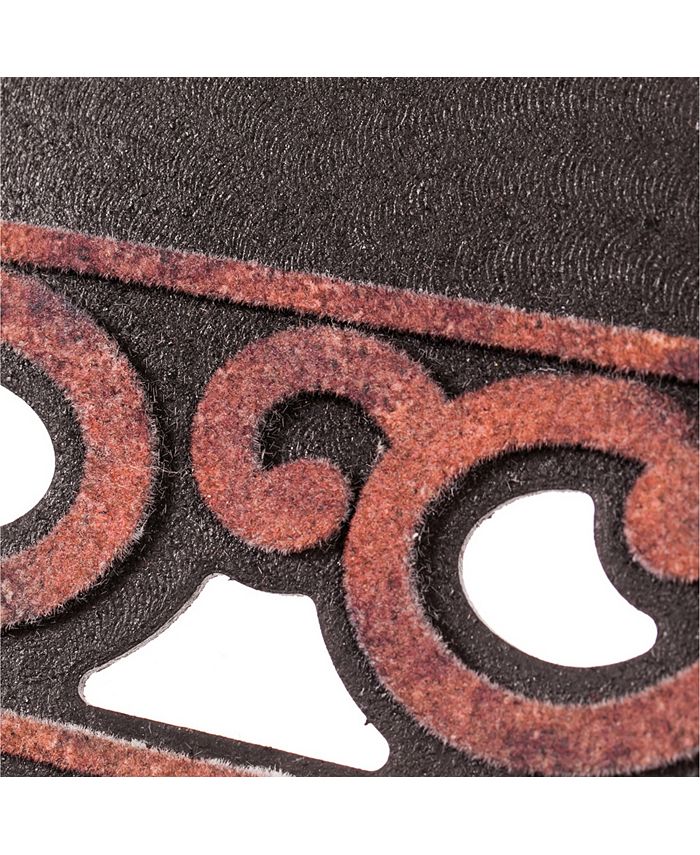 Evergreen Bronze Verigated Scroll Sassafras Floor Mat Indoor Outdoor