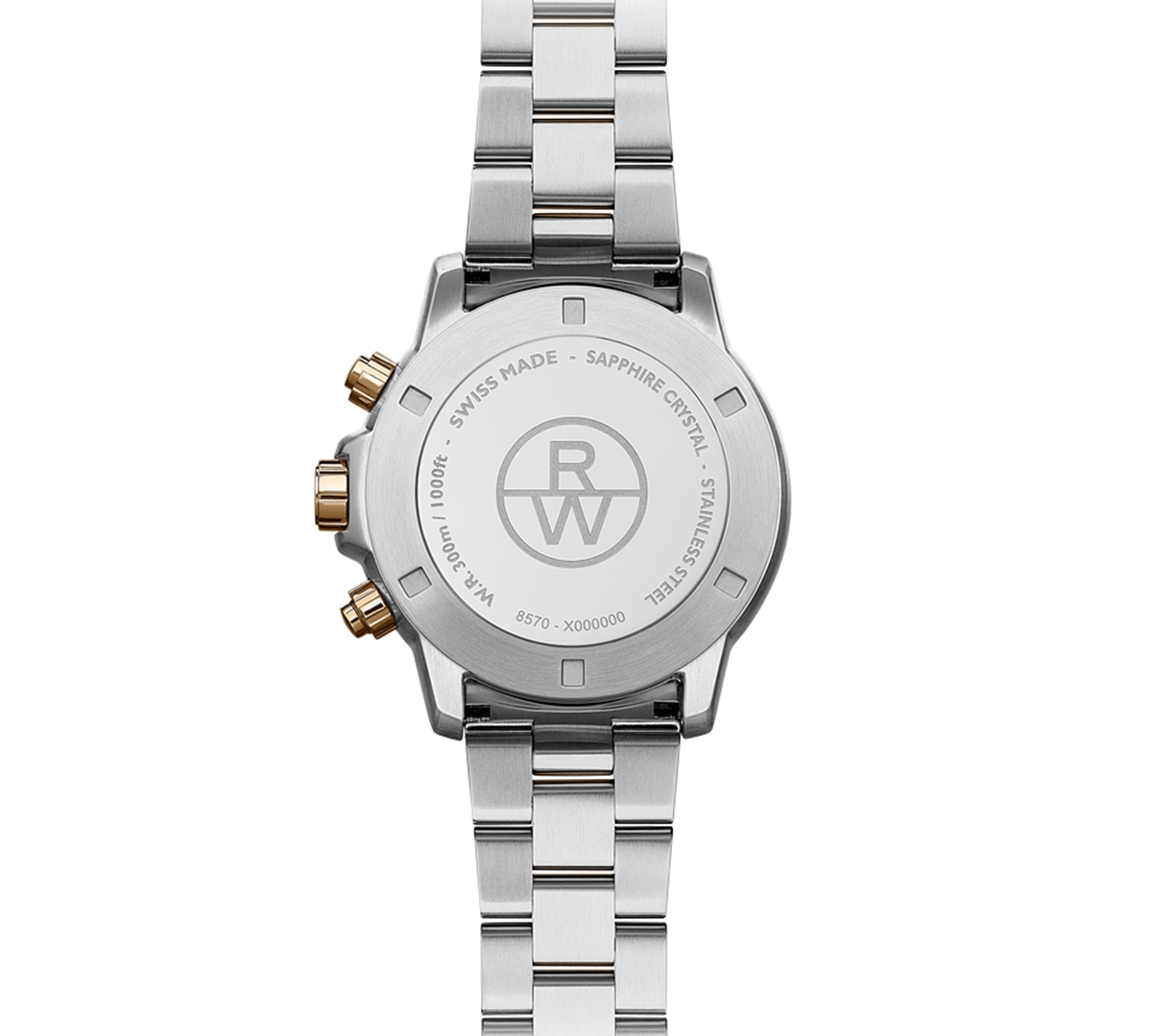 Shop Raymond Weil Men's Swiss Chronograph Tango Two Tone Stainless Steel Bracelet Watch 43mm In Black