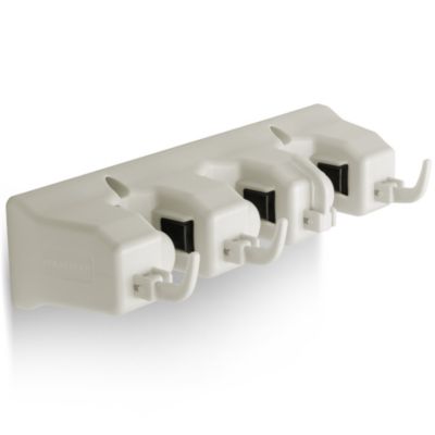 Mop and Broom Organizer Wall Mount - Organizer Utility Racks Mop Holder and Broom Hanger (3 Slots)
