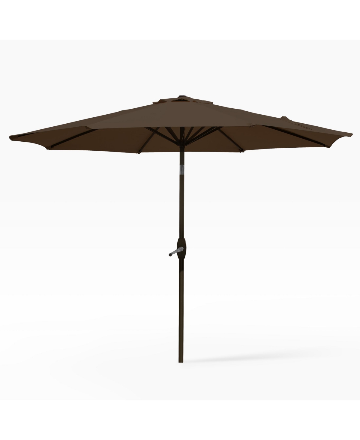 9 Ft Outdoor Patio Market Umbrella with Tilt and Crank - Gray/white Stripe