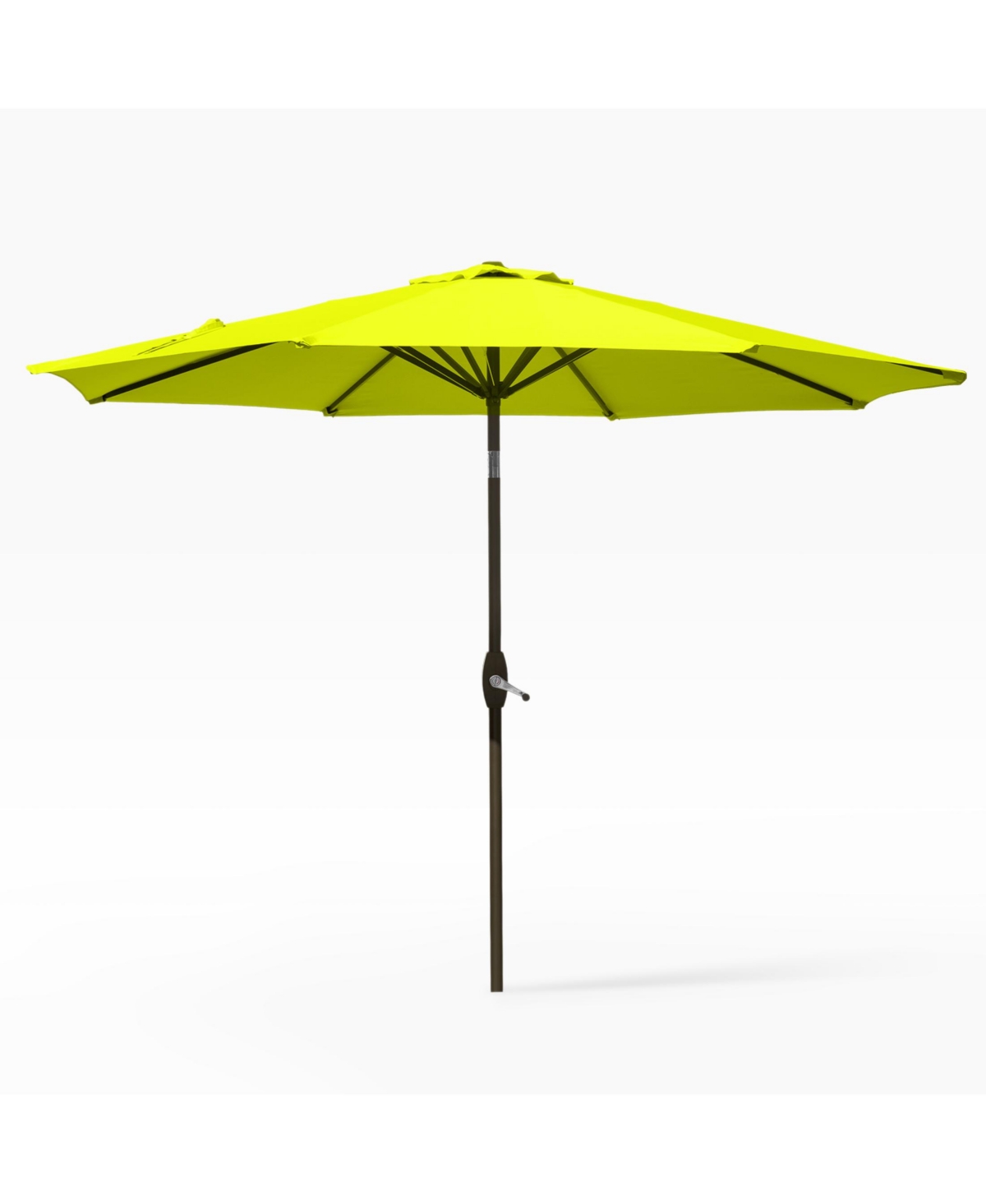 9 Ft Outdoor Patio Market Umbrella with Tilt and Crank - Gray/white Stripe