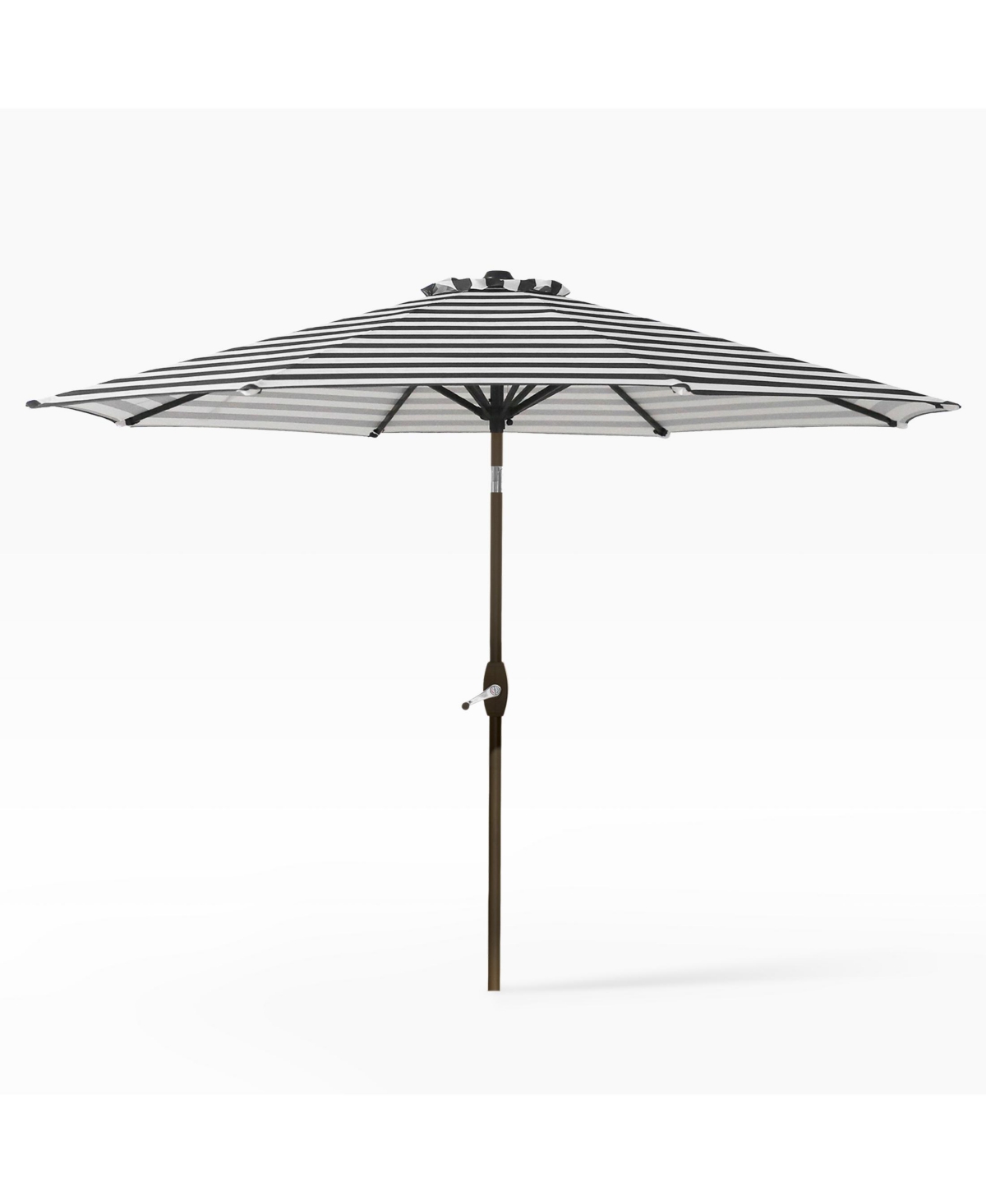 9 Ft Outdoor Patio Market Umbrella with Tilt and Crank - Gray/white Stripe