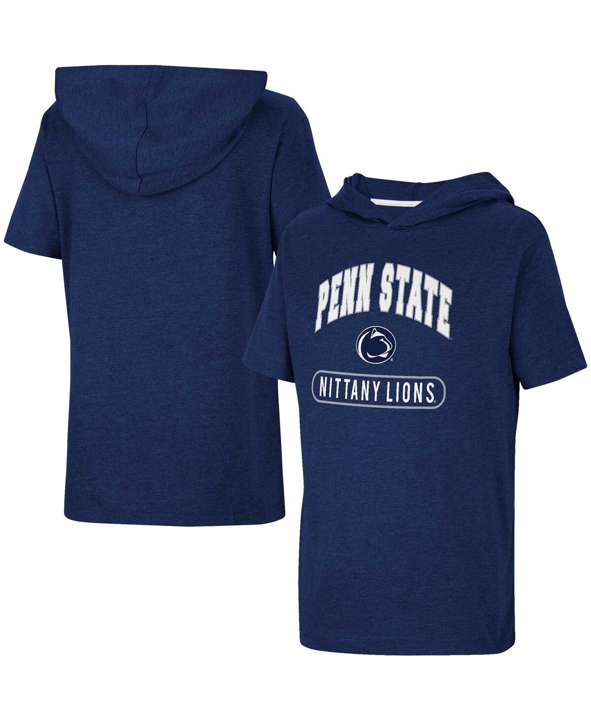 Colosseum Kids' Big Boys  Heather Navy Penn State Nittany Lions Varsity Hooded T-shirt