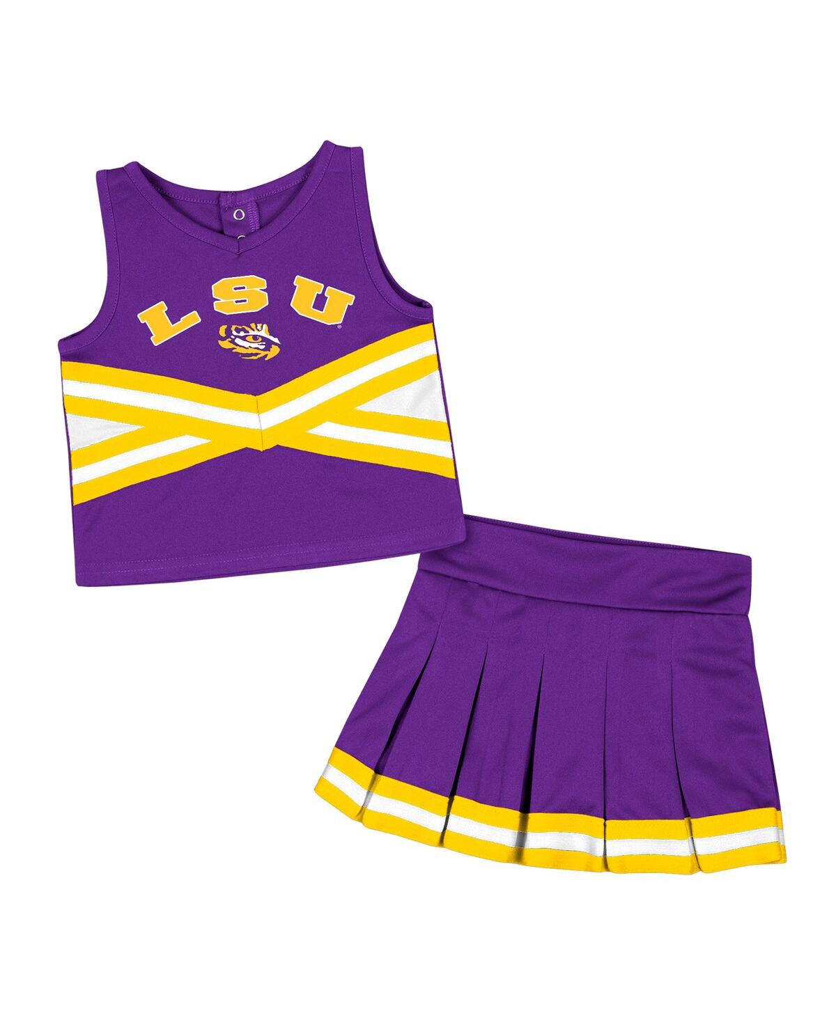 Colosseum Babies' Toddler Girls  Purple Lsu Tigers Carousel Cheerleader Set