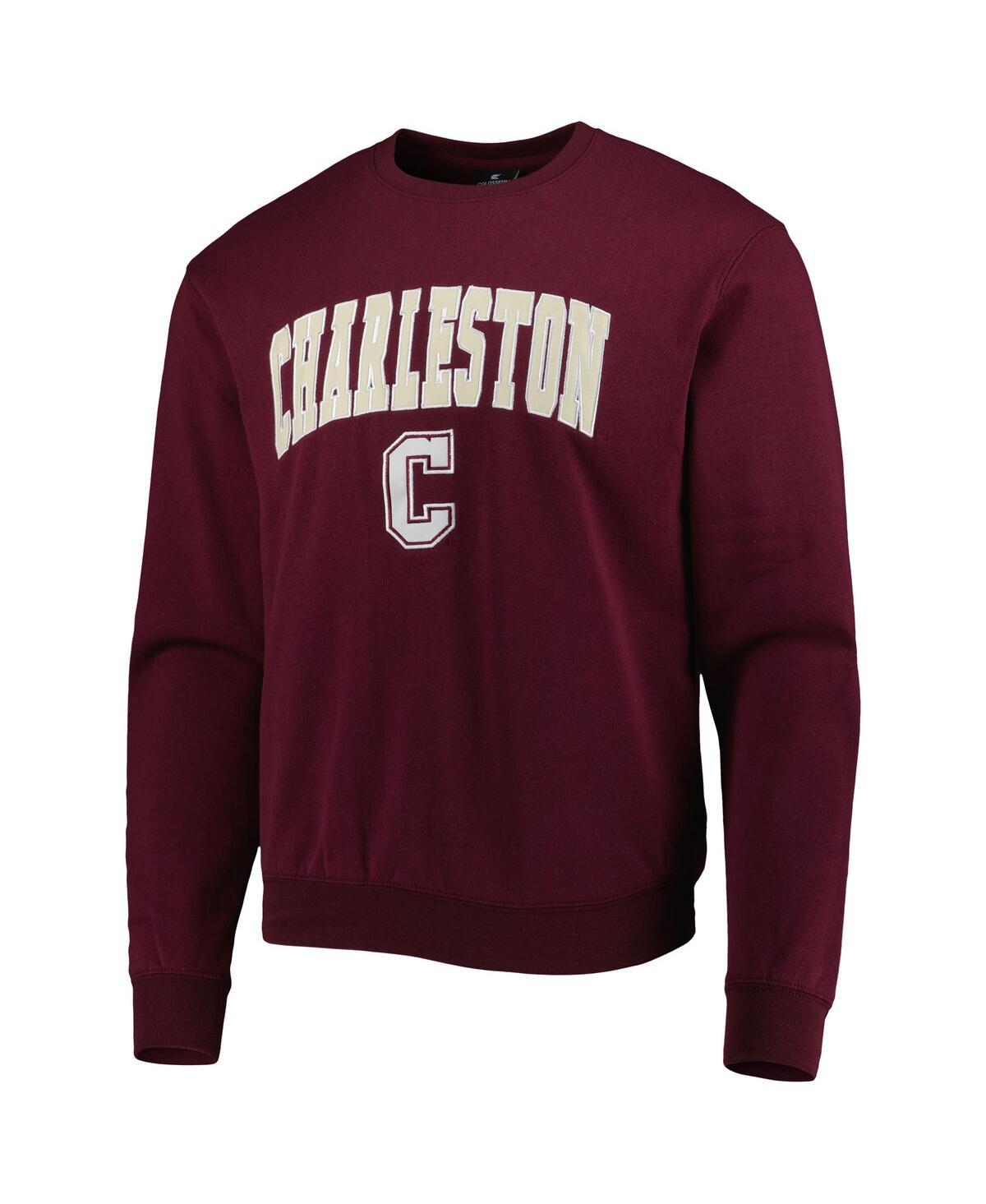 Shop Colosseum Men's  Maroon Charleston Cougars Arch Over Logo Pullover Sweatshirt