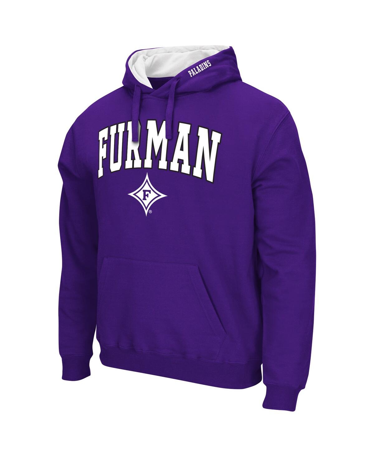Colosseum Men's  Purple Furman Paladins Arch & Logo Pullover Hoodie In Purple
