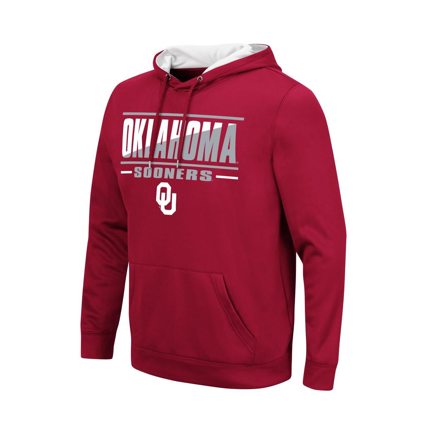 Мужское худи Colosseum Oklahoma Sooners Slash Stack 2.0 Pullover, цвет: Малиновый — фото 2