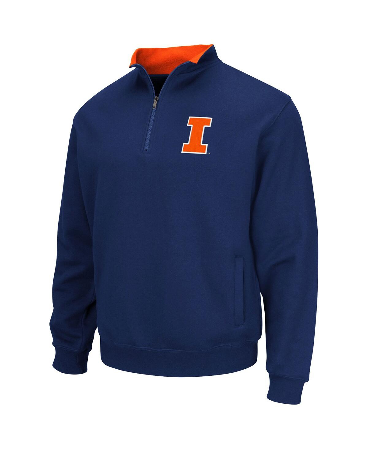 Colosseum Men's  Navy Illinois Fighting Illini Big And Tall Tortugas Logo Quarter-zip Sweatshirt In Navy
