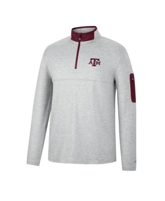 Men's Heathered Gray, Maroon Texas A&M Aggies Country Club Windshirt Quarter-Zip Jacket