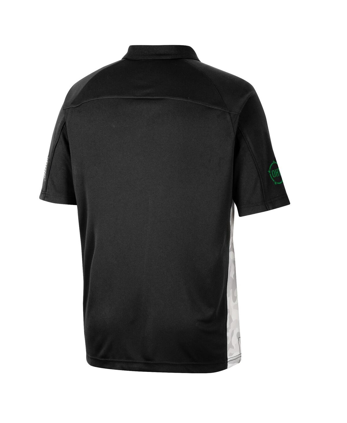 Colosseum Black North Dakota Oht Military Appreciation Snow Camo Polo In Black