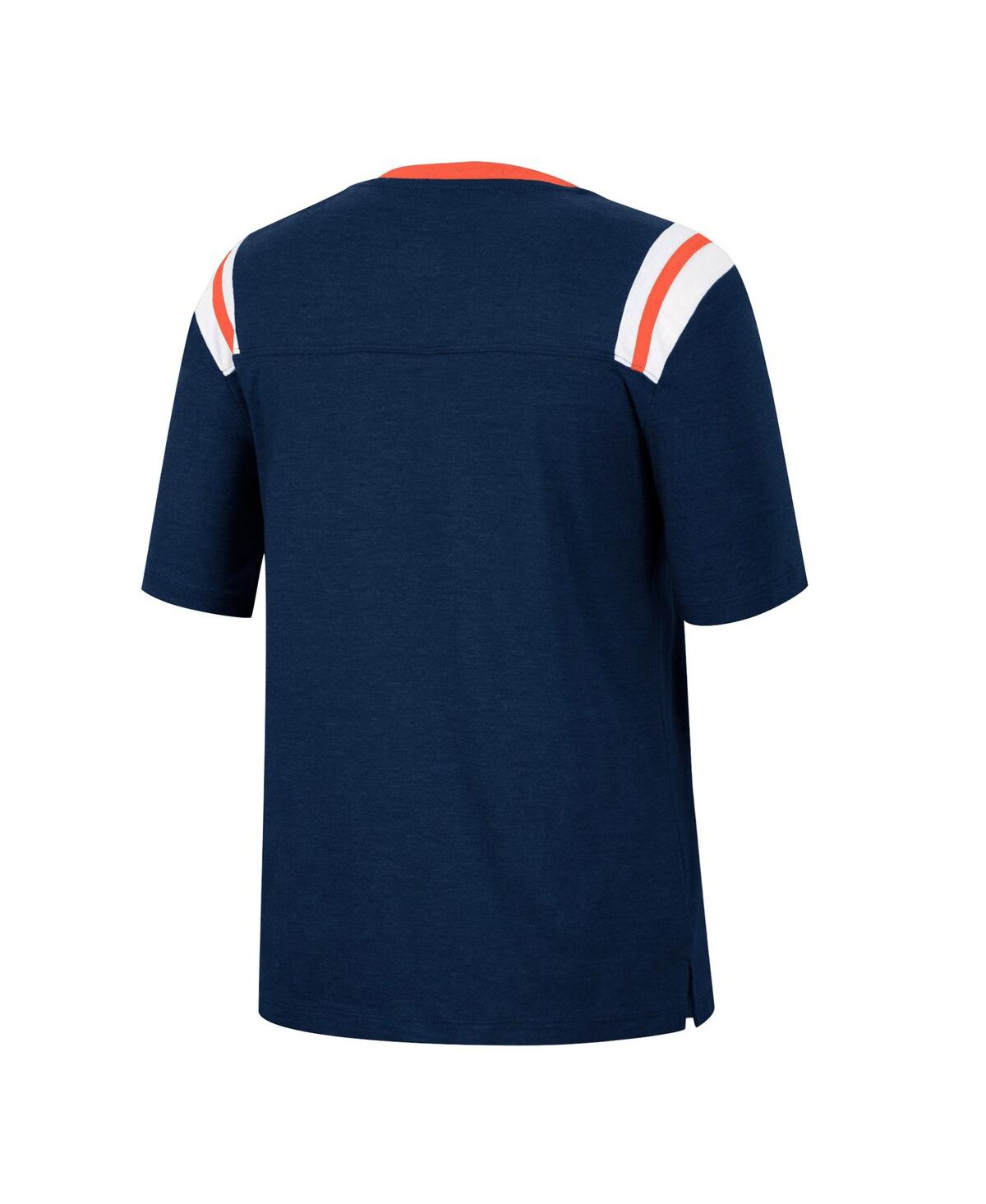 Shop Colosseum Women's  Heathered Navy Auburn Tigers 15 Min Early Football V-neck T-shirt