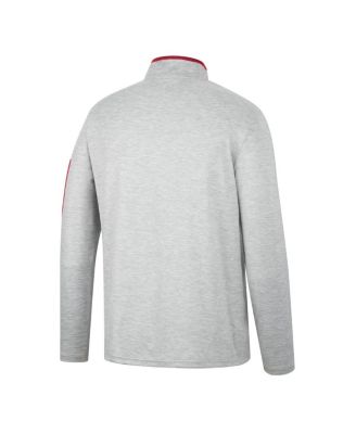 Men's Heathered Gray, Crimson Oklahoma Sooners Country Club Windshirt Quarter-Zip Jacket