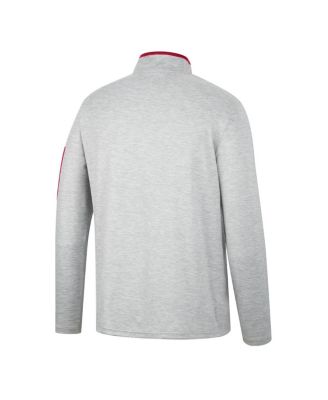 Men's Heathered Gray, Crimson Washington State Cougars Country Club Windshirt Quarter-Zip Jacket