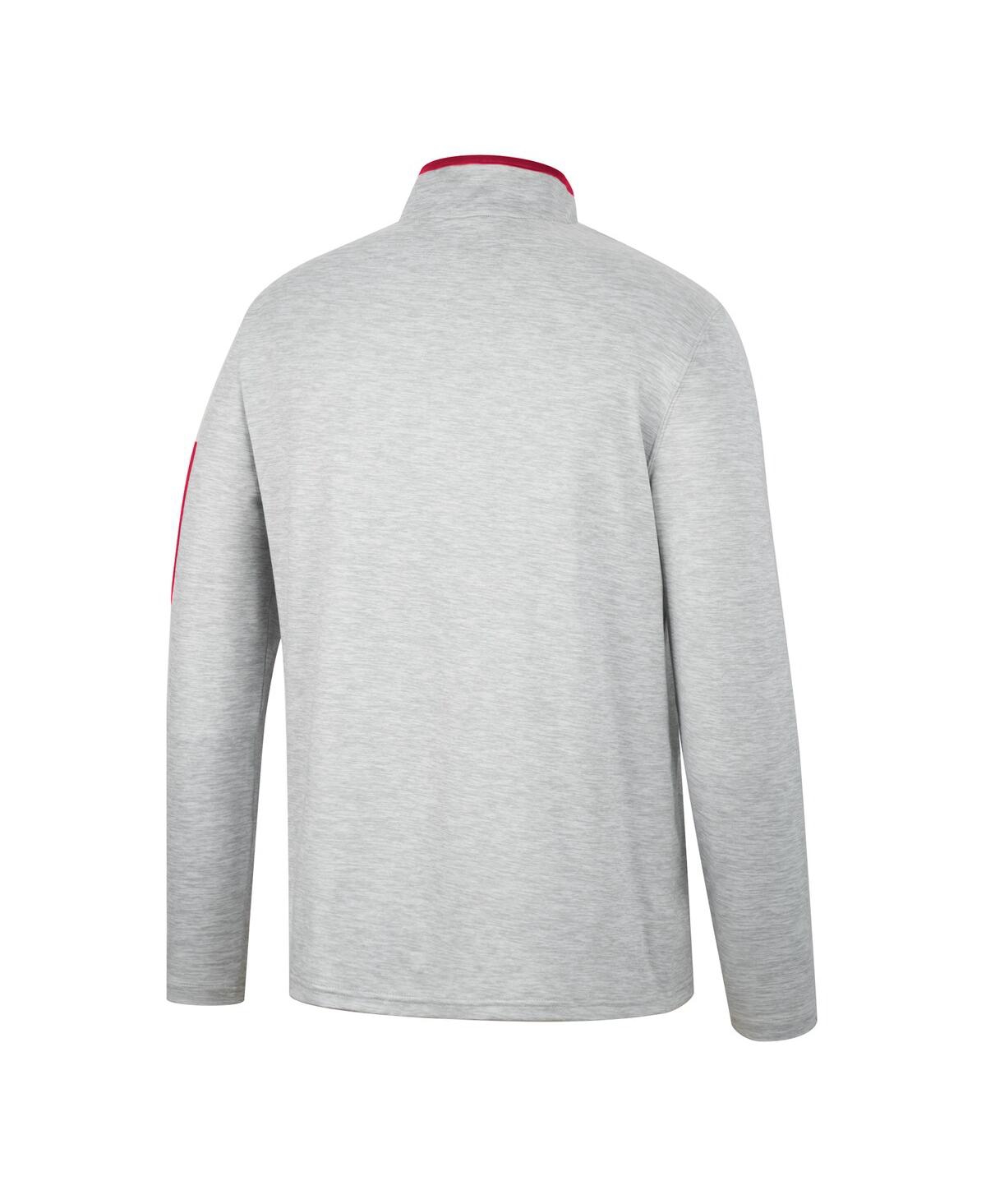 Shop Colosseum Men's  Heathered Gray, Crimson Washington State Cougars Country Club Windshirt Quarter-zip  In Heathered Gray,crimson