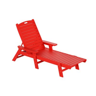 Adirondack Outdoor Chaise Lounge for Patio Garden Poolside (Set of 2)