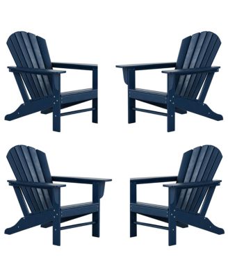 All-Weather Contoured Outdoor Poly Adirondack Chair (Set of 4)
